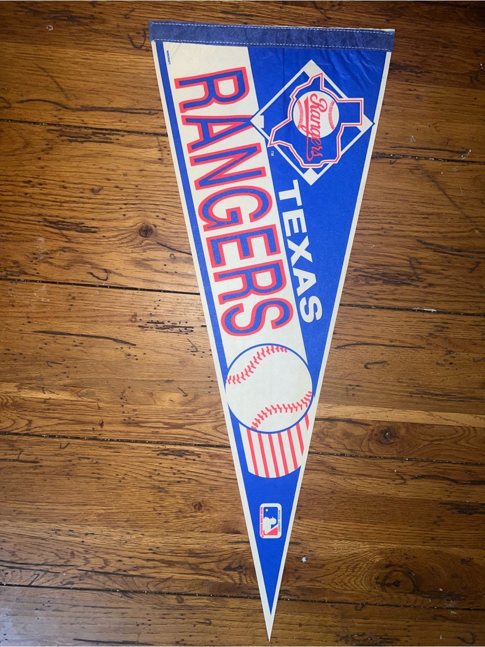 Texas Rangers Vintage Pennant - Blue, Red, White 12” x 30”